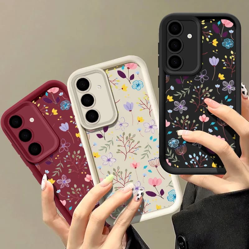 Flower Print Case For Samsung Galaxy S25 FE S26 S24 S23 Ultra Plus S25 Edge A57 A27 A37 A17 A56 A36 A15 A55 A16 A54 5G TPU Cover