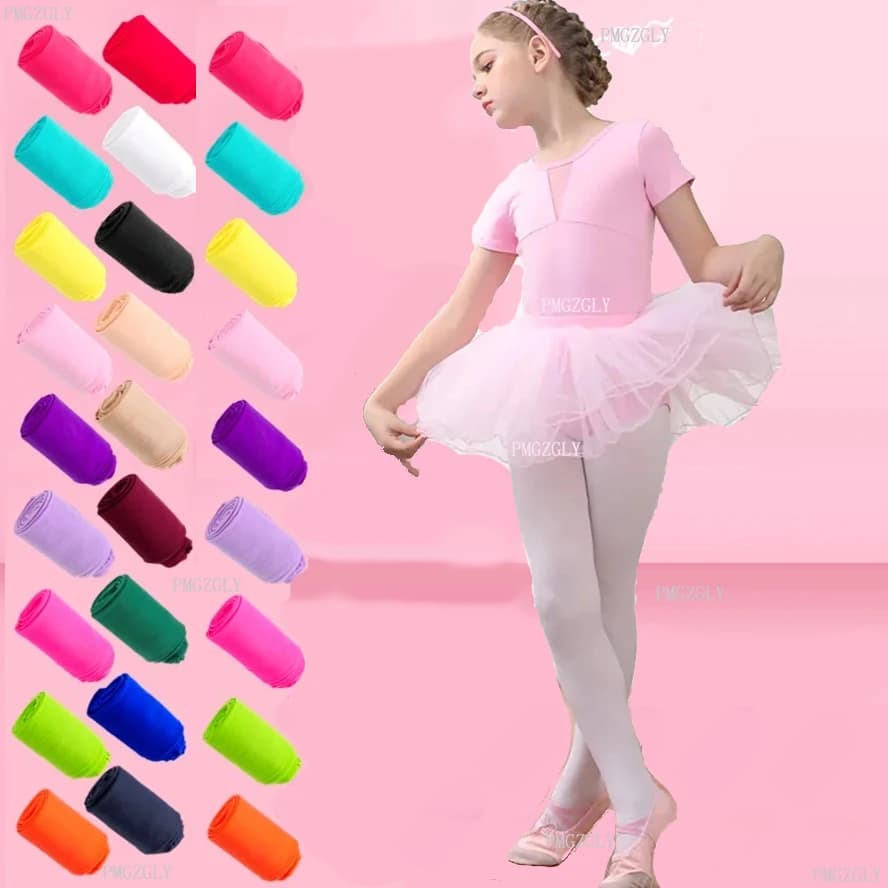 Collant in velluto a tinta unita per bambine, calze da danza, leggings per bambine e neonate