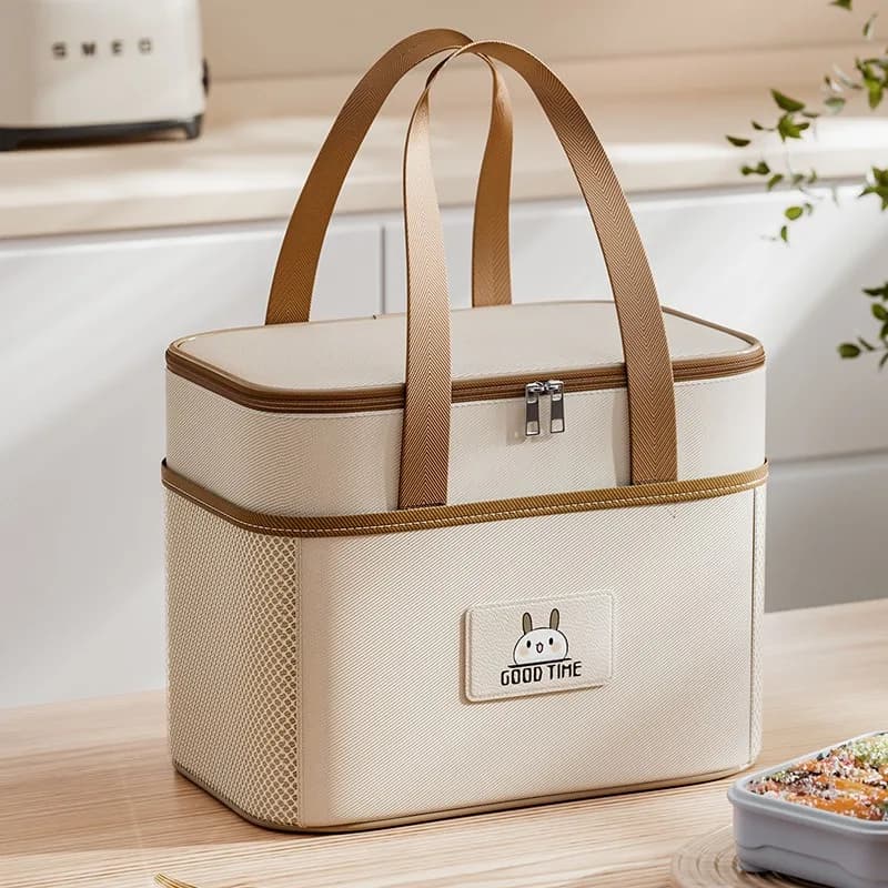 Borsa Termica Portatile Rinforzata per Pranzo, Contenitore Bento per Ufficio, Scuola, Picnic e Preparazione Pasti