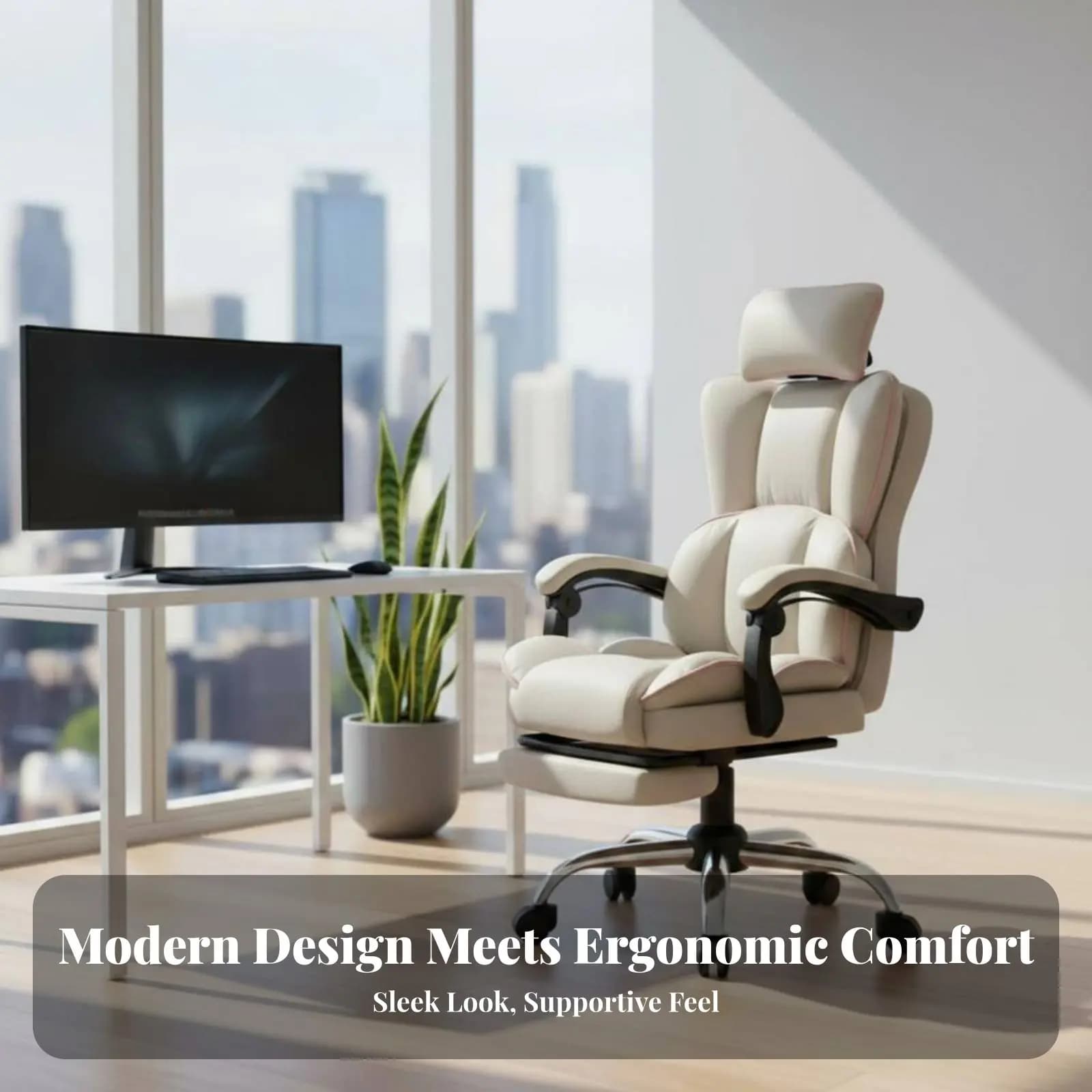 Highspine Gaming Chair Reclining rearrest Highspine rotate Chair with Armrests Headrest and Lumbar Support for Remote Workers
