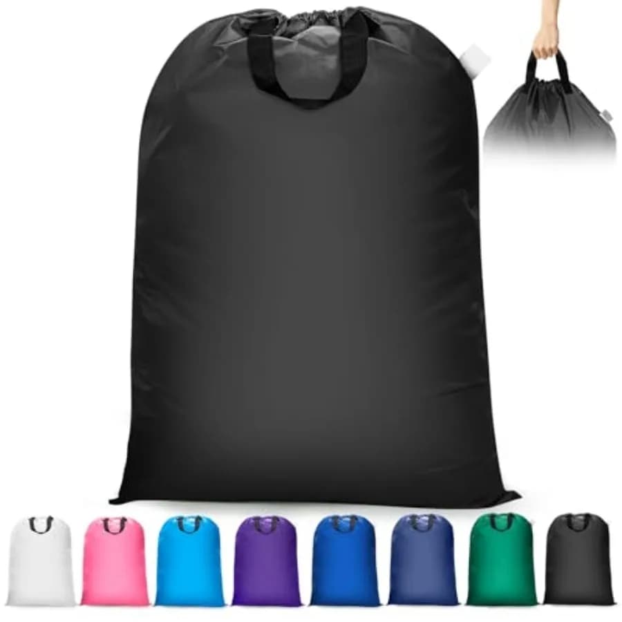 Heavy Duty, Travel Laundry Bag for Dirty Clothes, 28" x 40" Black