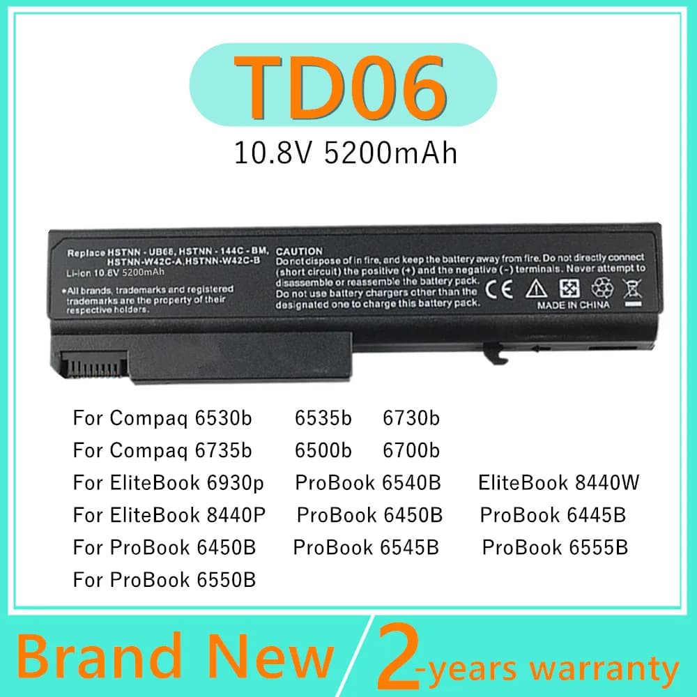 Nuova batteria del computer portatile per HP/Compaq ProBook 6445b 6450b 6540b 6545b 6550b 6555b 6730b 6530b 6535b per EliteBook 6930p 8440p 8440w