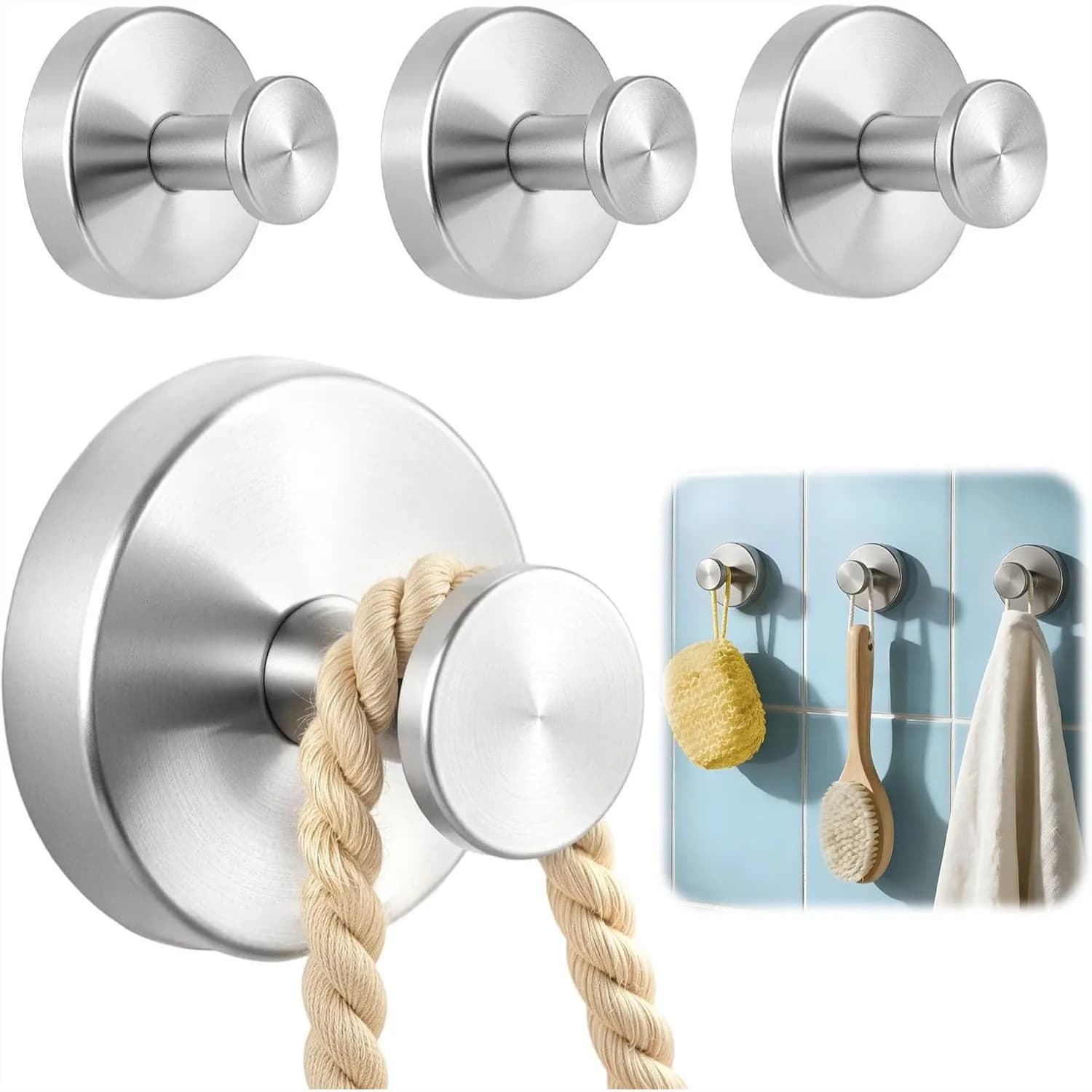 Ganci a ventosa per doccia, resistenti, portano fino a 15 libbre, senza foratura per vetro, piastrelle, specchio