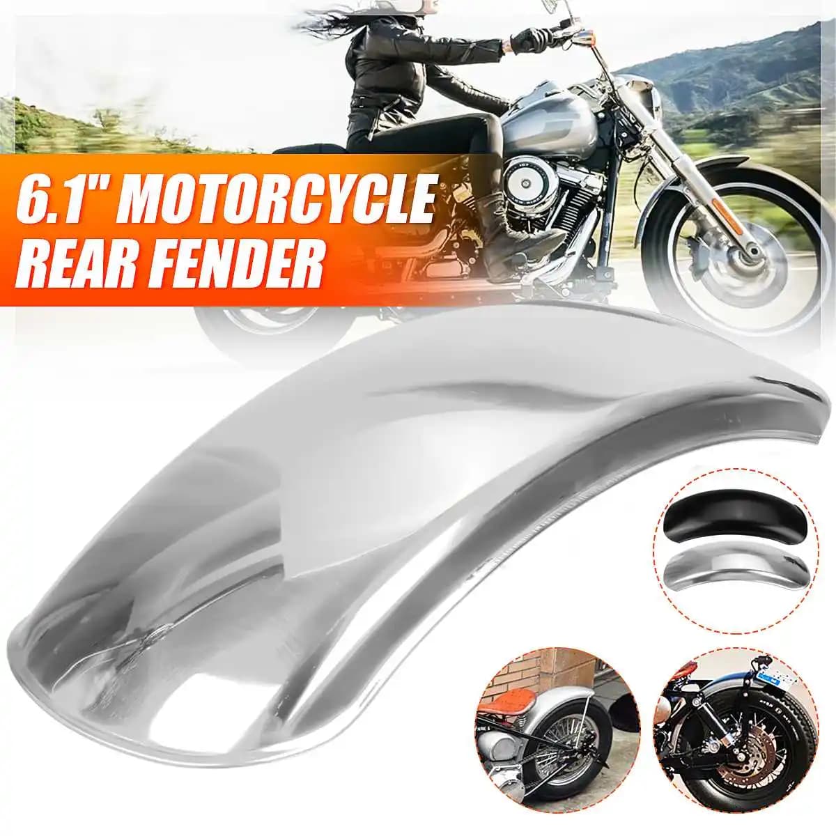 6.1 "Parafango posteriore universale per moto Parafango in acciaio inossidabile Copri parafango ruota per Honda/Yamaha/Suzuki