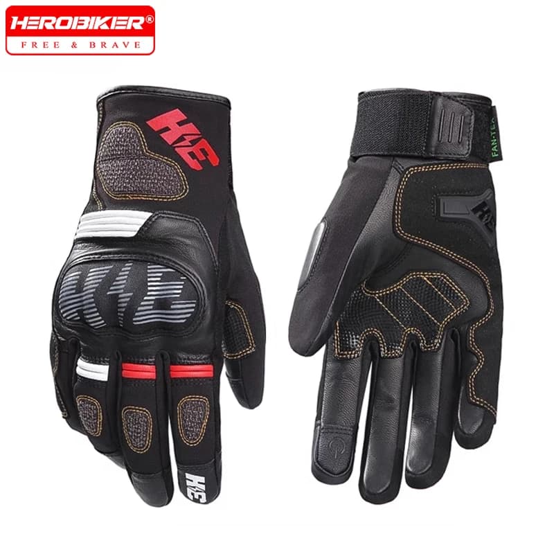 Guanti da moto protettivi con dita intere Touch Screen Guanti da corsa da motocross resistenti all'usura Guanti da equitazione antivento antiscivolo