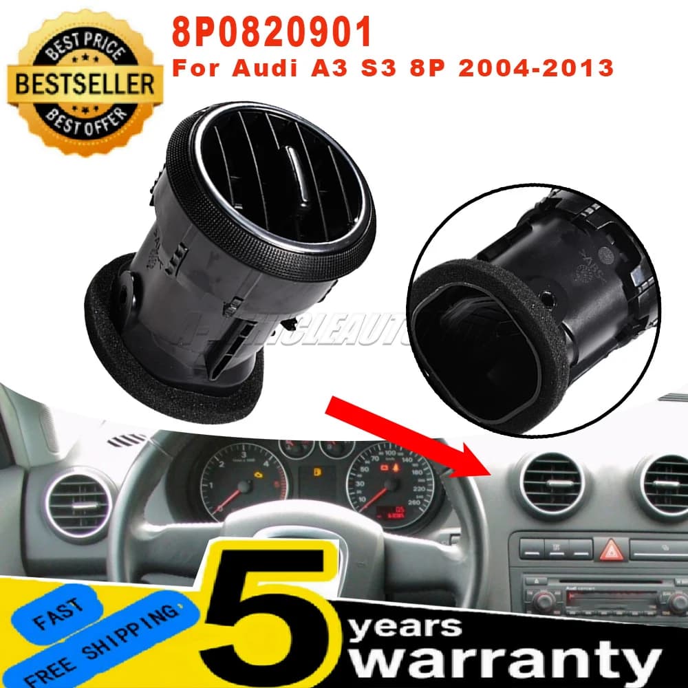Nuovo 8P0820901 per Audi A3 S3 8P MK2 ABS 1 pz Griglia Diffusore Bocchetta Aria Condizionata Anteriore Cruscotto Accessori Auto