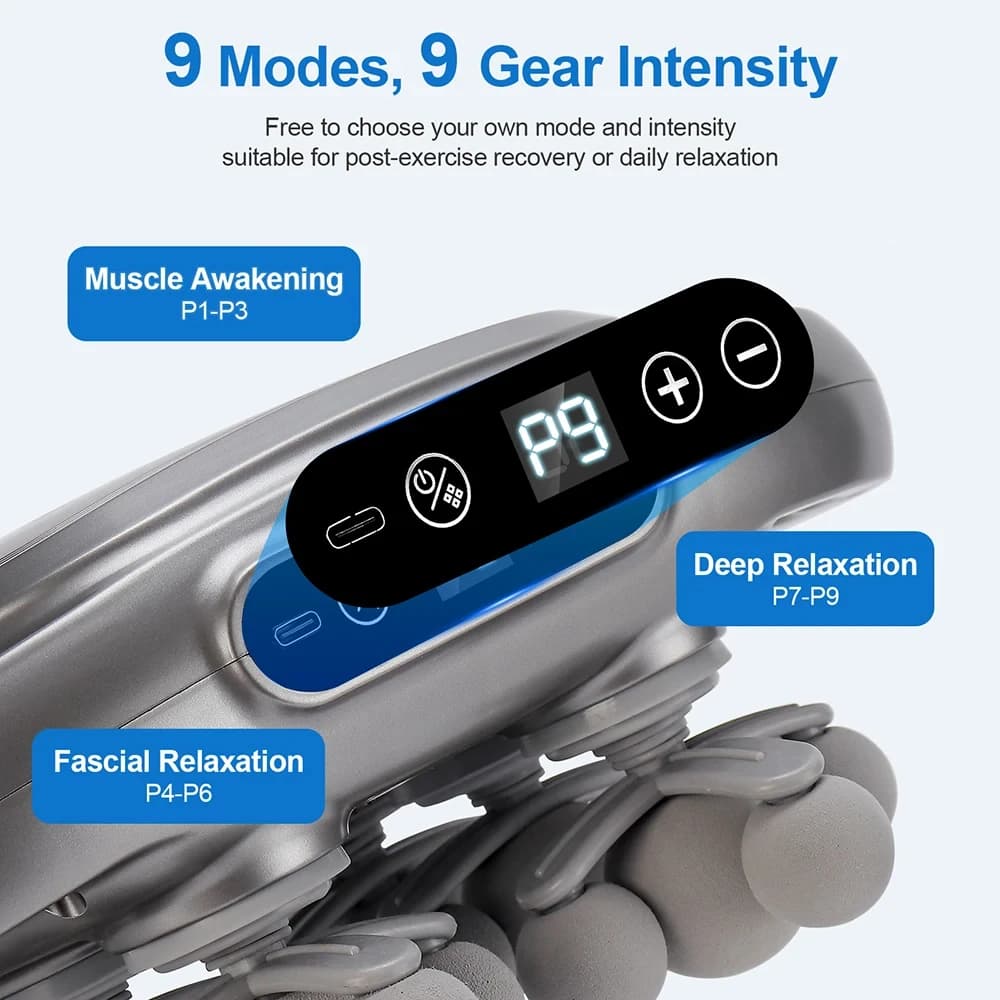 22-Head Deep Tissue Percussion Massage Gun, High-Power Vibration for Targeted in Back Neck & Shoulders Massage