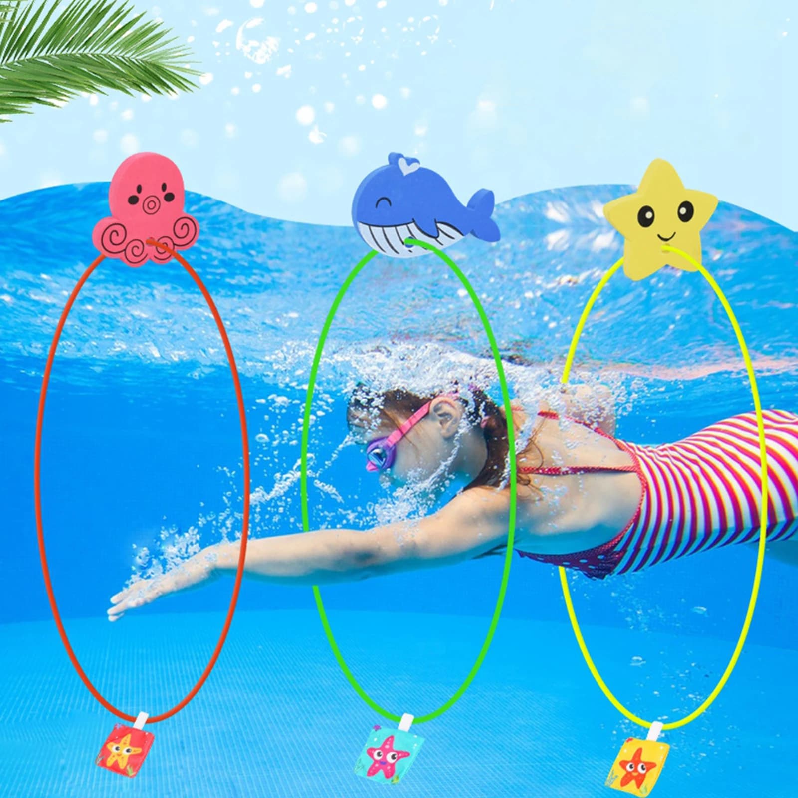 Swim Hoops water sports pool rings with underwater weights swimming through rings swimming through rings diving rings for boys and girls