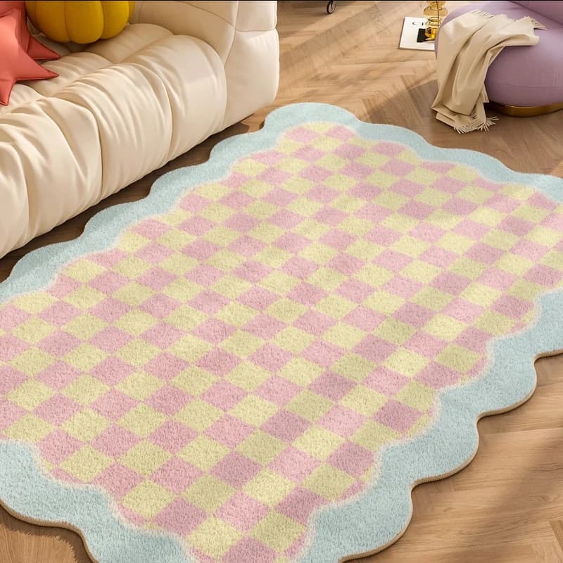 Plaid living room carpet Children's bedroom Soft carpet Home decoration IG Floral plush carpets✖в Gub Tapete Tapis