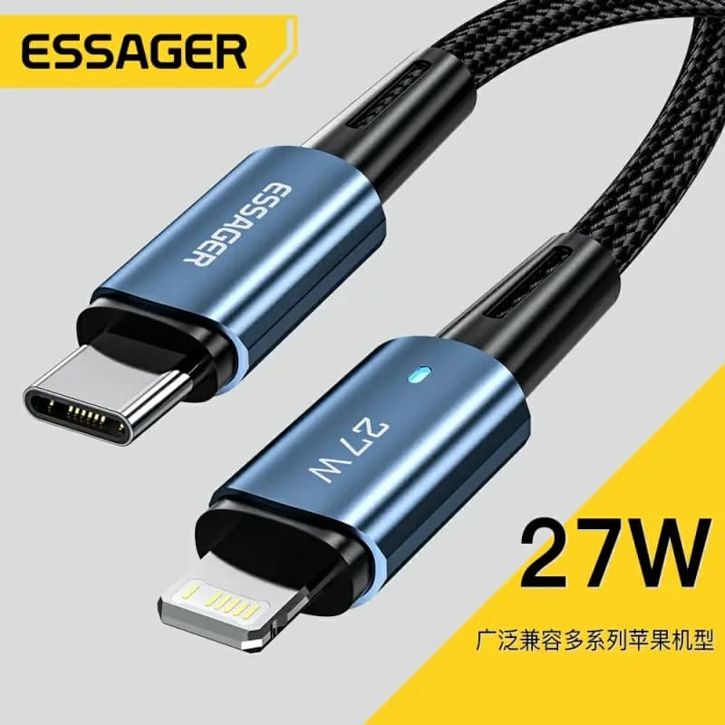 Cavo Essager tipo C per IPhone 11 12 13 Pro Max XS 20W cavo di ricarica rapida tipo C per illuminazione cavo data per iPad Macbook