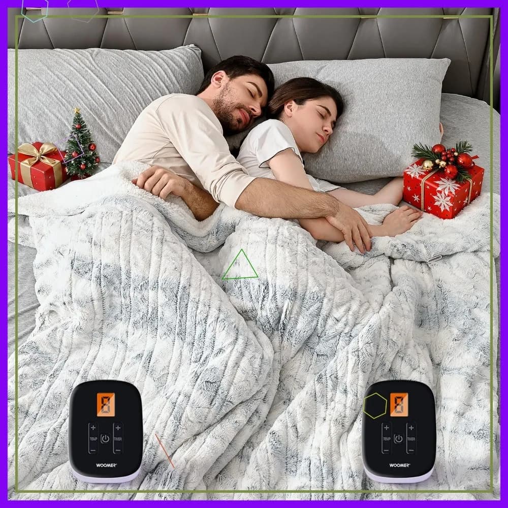 Coperta Elettrica Riscaldante King Size 90x100, in Finta Pelliccia, Riscaldamento Rapido, 10 Livelli e Spegnimento Automatico, Doppio Controllo, Certificata ETL