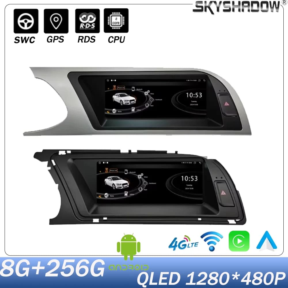 CarPlay Android 14 Sistema di Schermo Per Auto Lettore Multimediale Per Audi A4 A4L S4 A5 2009-2016 Navigazione GPS Multimediale Stereo 4G WiFi