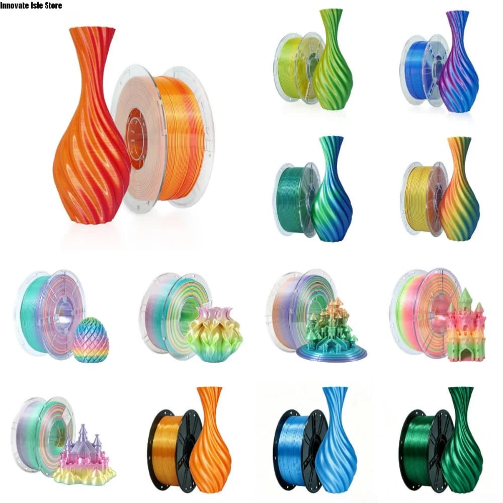 1.75mm 3D Printer Filament Rainbow Color PLA PLA Filament Strong Toughness Multi-Color PETG Filament Artistic Use
