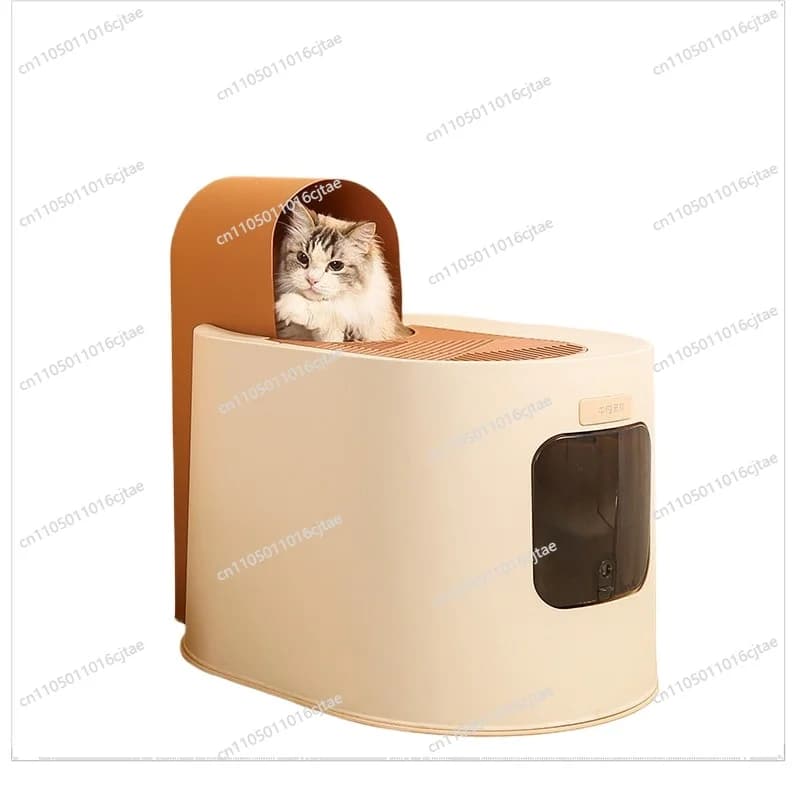 For Fully Enclosed Cat Litter Box, Splash-proof Top-entry Cat Toilet
