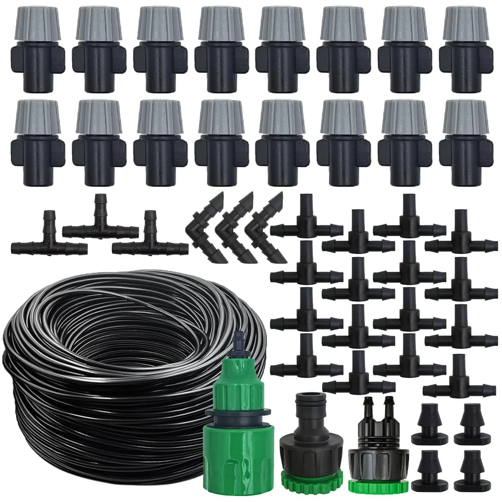 10-20M Automatic irrigation system for irrigation Portable nebulization nozzles Garden pipe spray head with 4/7mm T connector for patio