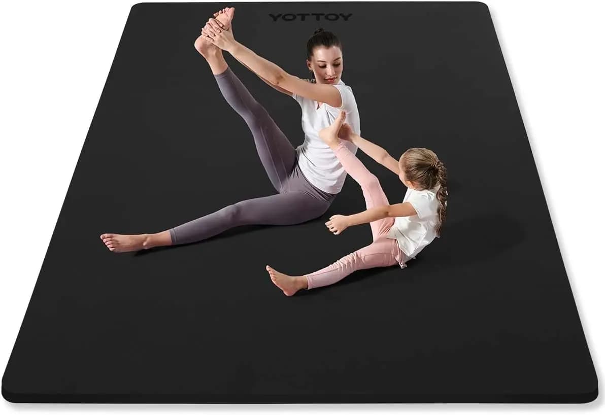 Tappetino Yoga Grande 75x52x1/2in, Tappetino per Esercizi Extra Largo in TPE Antiscivolo per Pilates, Fitness, Palestra Domestica con Cinghia e Asciugamano