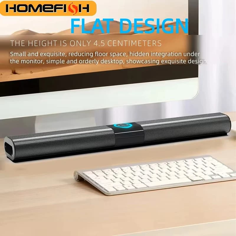 Soundbar per TV con Subwoofer, Altoparlante Bluetooth, Barra Sonora Wireless con Radio FM, per Computer, Home Theater, Desktop, con Telecomando