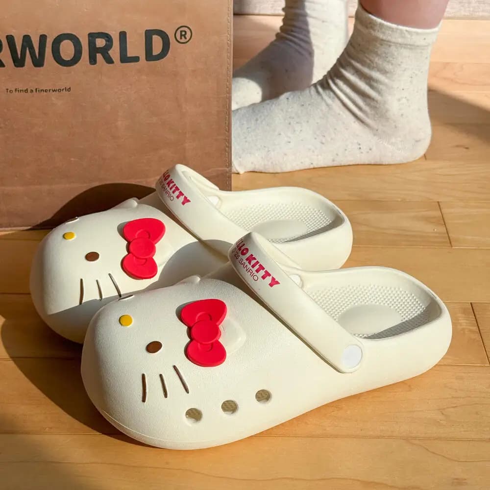 Slippers Home Sanrio Cartoon Hello Kitty, Ciabatte Estive Anime Kt for Women, Shoes Kawaii with Soft Sole in Eva, Anti-slip for Bathroom