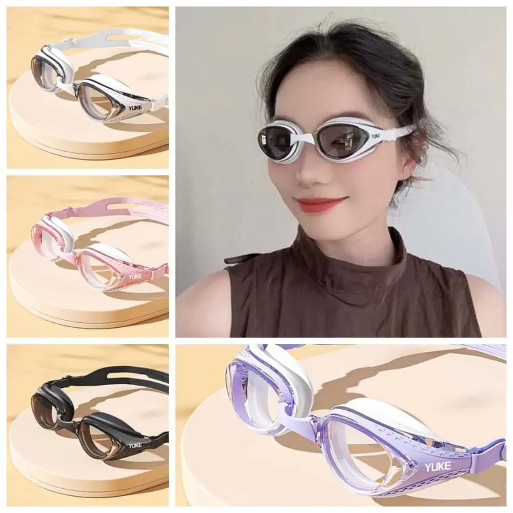 Occhialini da Nuoto Impermeabili con Nasello Staccabile, Montatura Grande in TPU e Silicone, Colore a Contrasto Regolabile