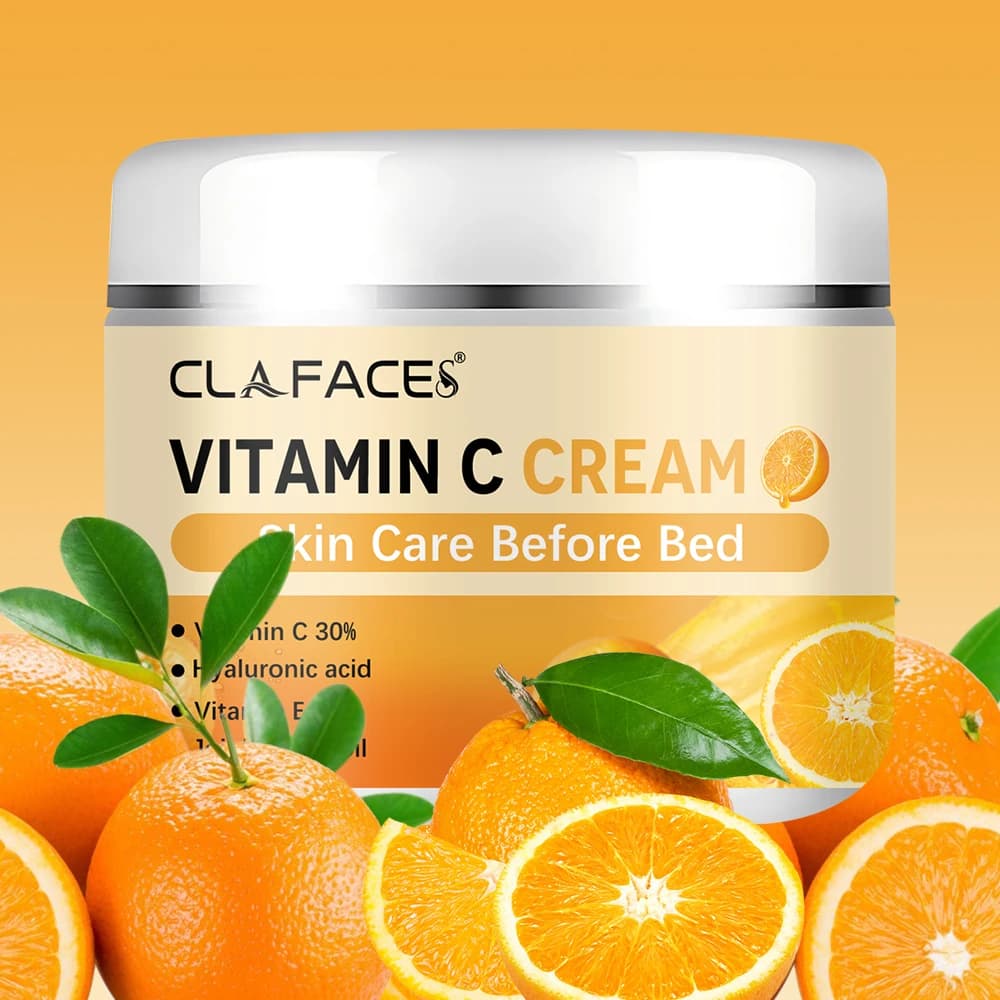 Vitamin C face cream with retinol, anti-wrinkle moisturizing, hyaluronic acid, skin repair, illuminates skin tone, skin care