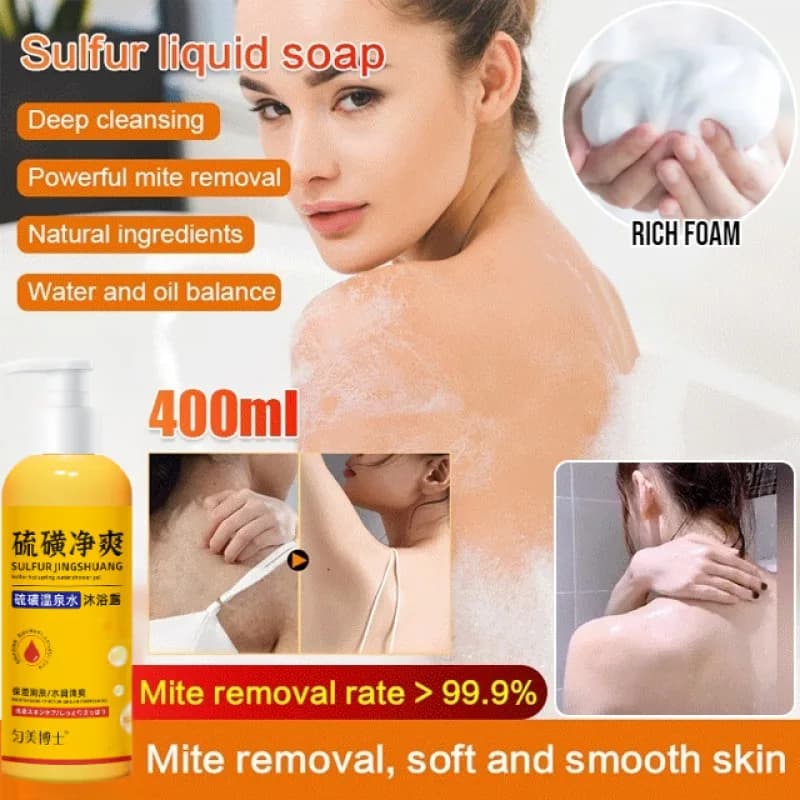Sulphur shower gel for men and women Moisturizing shower gel for temperature and cleaning