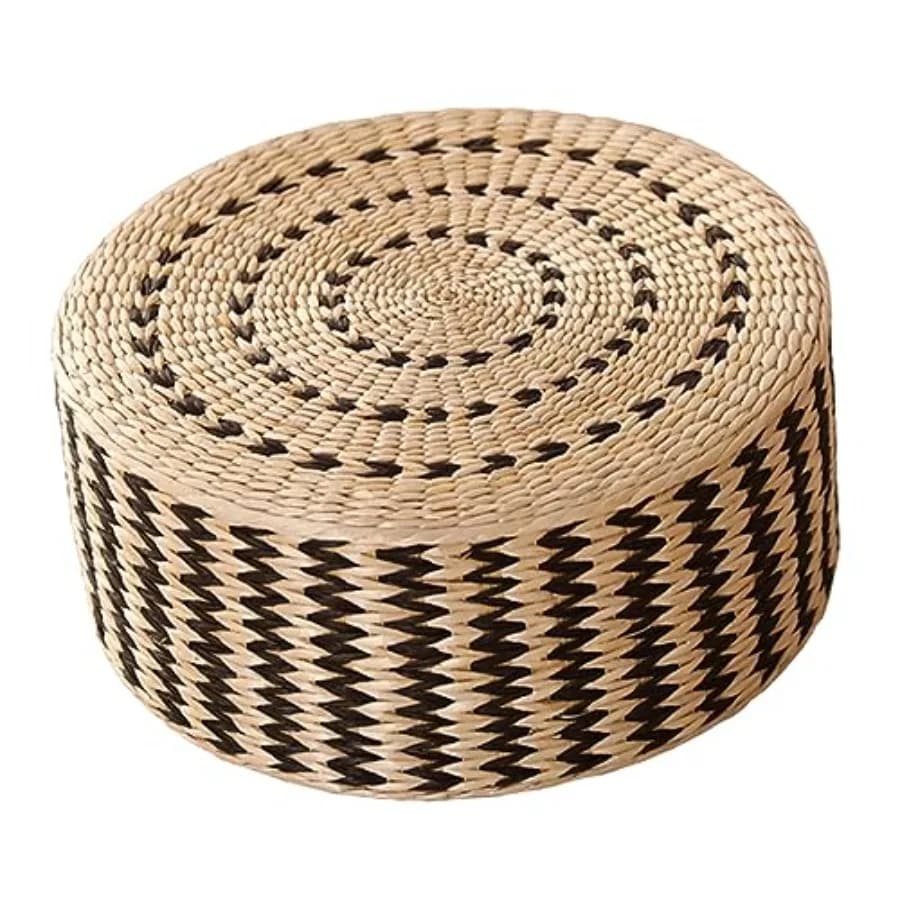 Traditional Meditation Cushion Floor Cushion Comfortable Woven Tatami Floor Mat Tatami Floor Cushion for Indoor Tea Ceremony Bi
