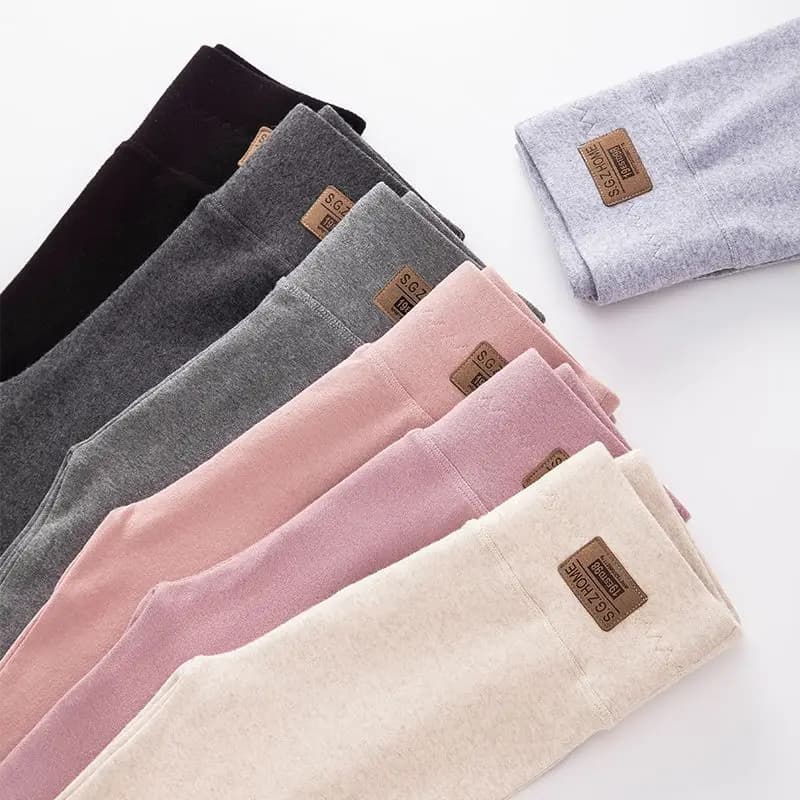 Leggings per bambina a vita alta in cotone elasticizzato, leggings per bambina a tinta unita, pantaloni skinny comodi e indossabili, abbigliamento per bambina.