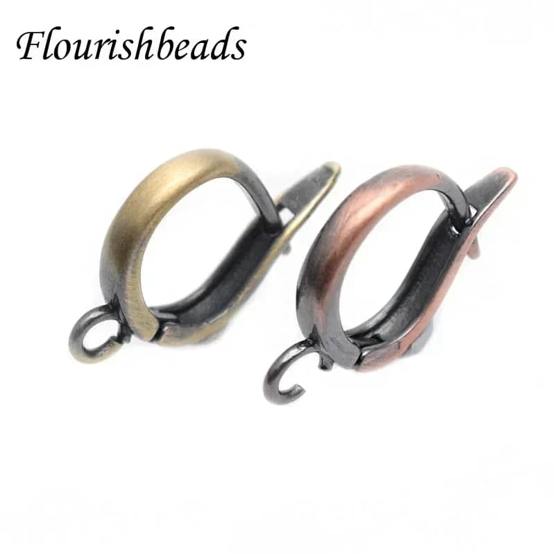 Copper antique bronze metal brass round shape earrings ear wire hooks lever claws supplies for creating fashion jewelry