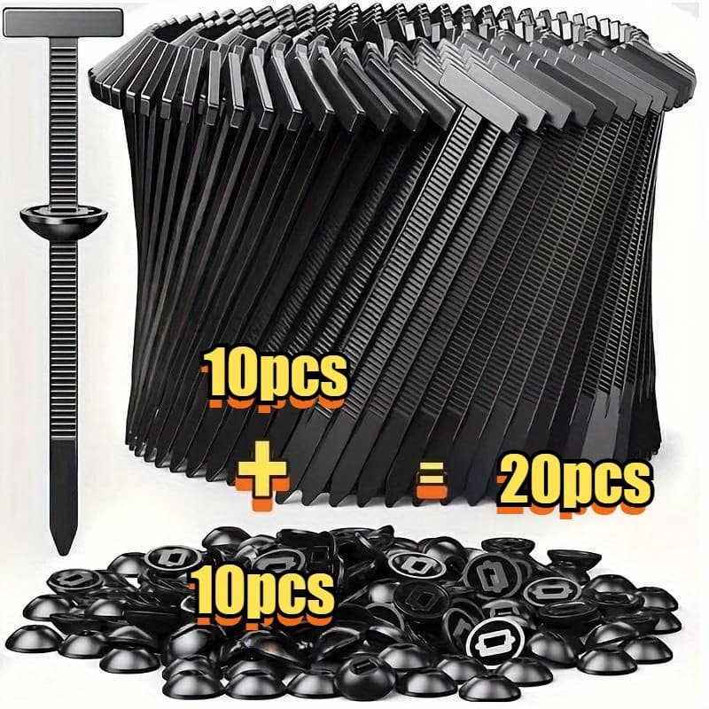 Fascette stringicavo universali in nylon resistenti con clip e bottoni, fermacavi per auto, organizer per fissaggio e avvolgimento cavi
