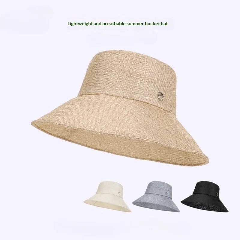 Cappello Estivo Leggero e Sottile da Donna con Tesa Larga, Cappello da Pescatore per Esterni, Casual, da Spiaggia, Protezione Solare, Visiera, Berretto, Gorro