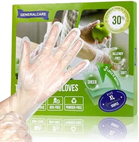 Guanti da Cucina Monouso in TPE - Sicuri per Alimenti, Senza Lattice, per Cucinare e Pulire