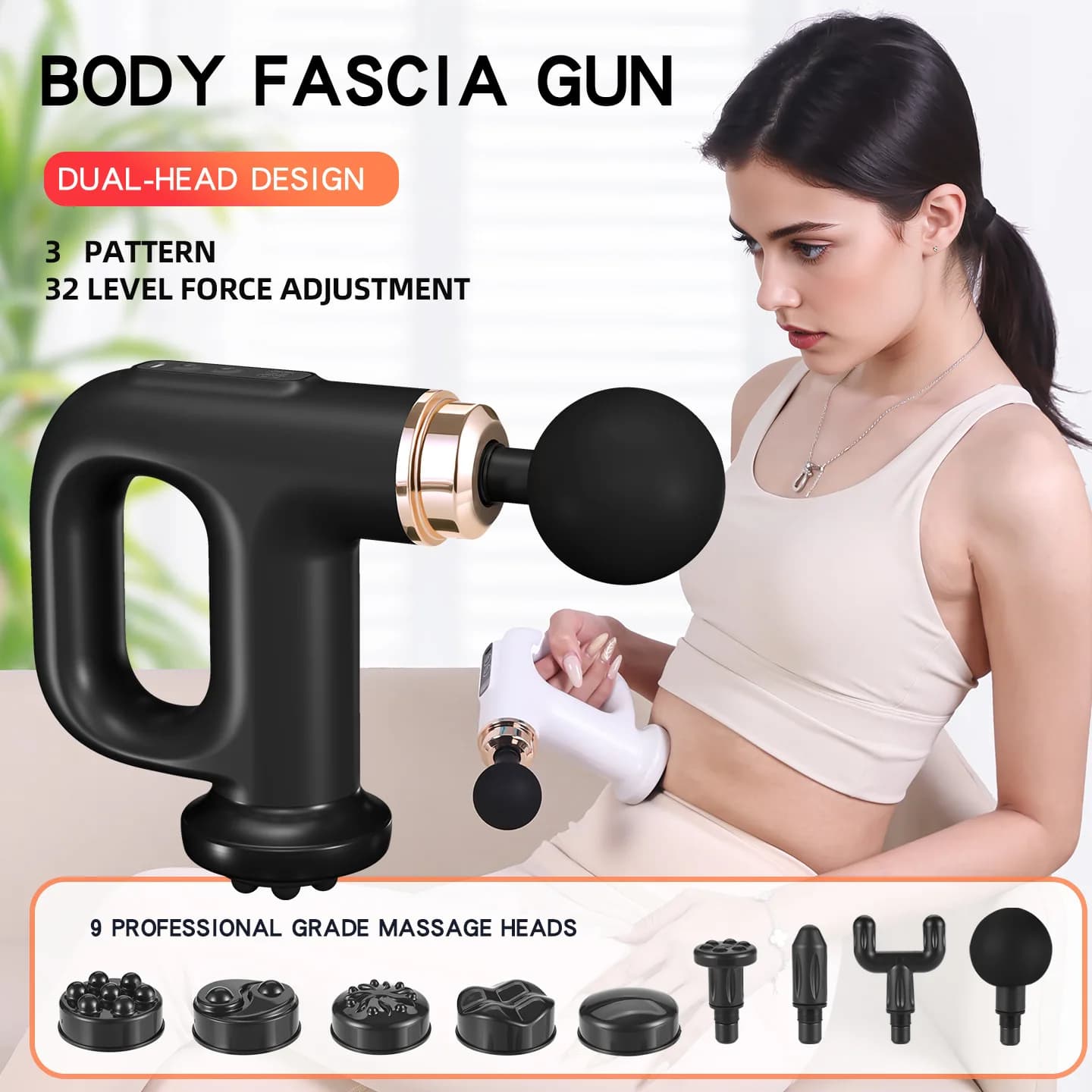 Pistola Massaggiante Multifunzione per Fitness, Massaggiatore Addominale, Gambe e Vita, Macchina Vibrante per Bruciare Grassi e Rilassare i Muscoli, Pistola Fasciale