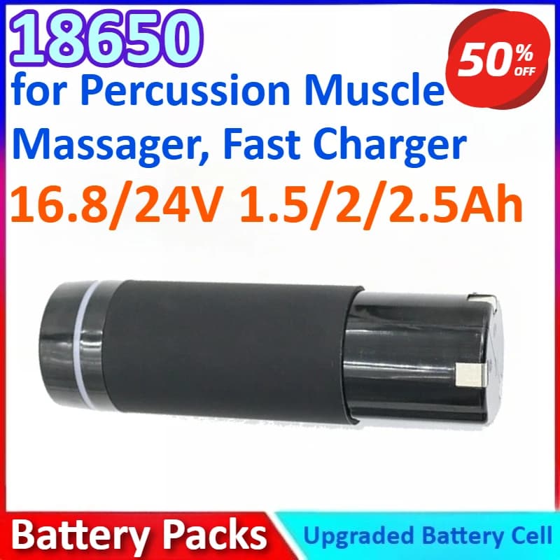 18650 16.8/24V 1.5/2/2.5Ah New battery for massage gun 6/4 lithium-ion cells with BMS for muscle massager percussion, quick charger