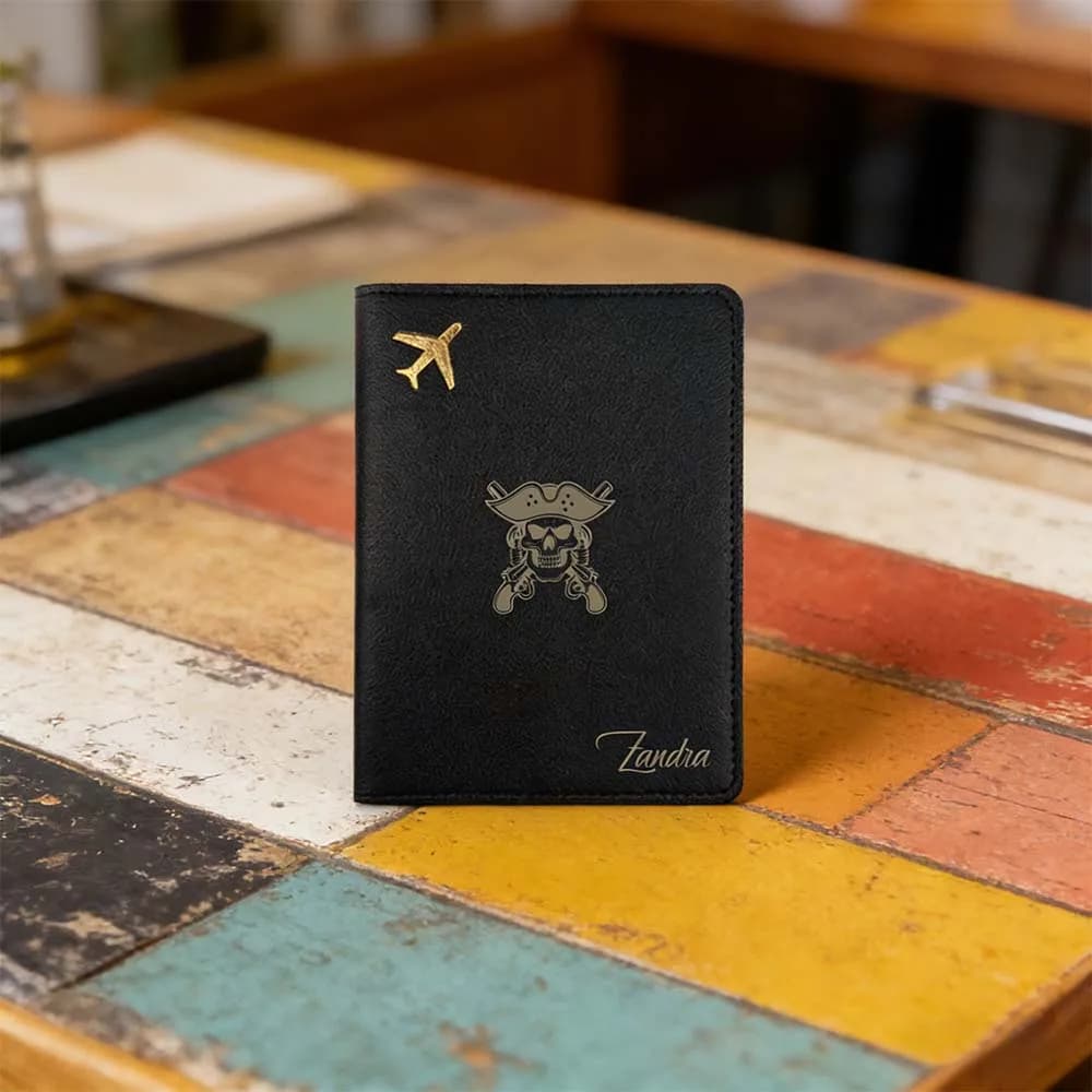 1 copertina per passaporto personalizzata con nome, regalo di addio, porta passaporto in pelle premium, design personalizzato