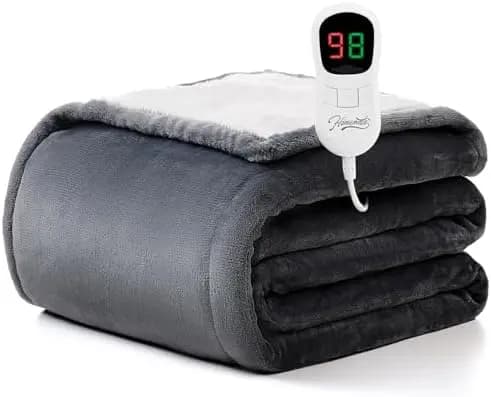 Coperta Termica Homemate 50"x60" - 10 Livelli di Calore, Spegnimento Automatico, Flanella Sherpa, Certificata ETL