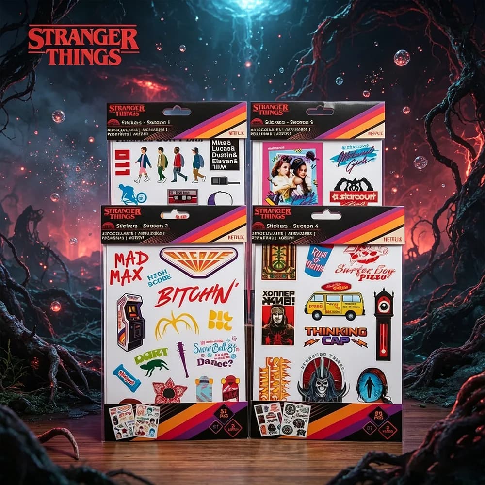 1Set Stranger Things Officially Licensed Stickers Set Decals Scrapbook DIY Cute Stickers for Laptop Water Bottle Birthday Gift