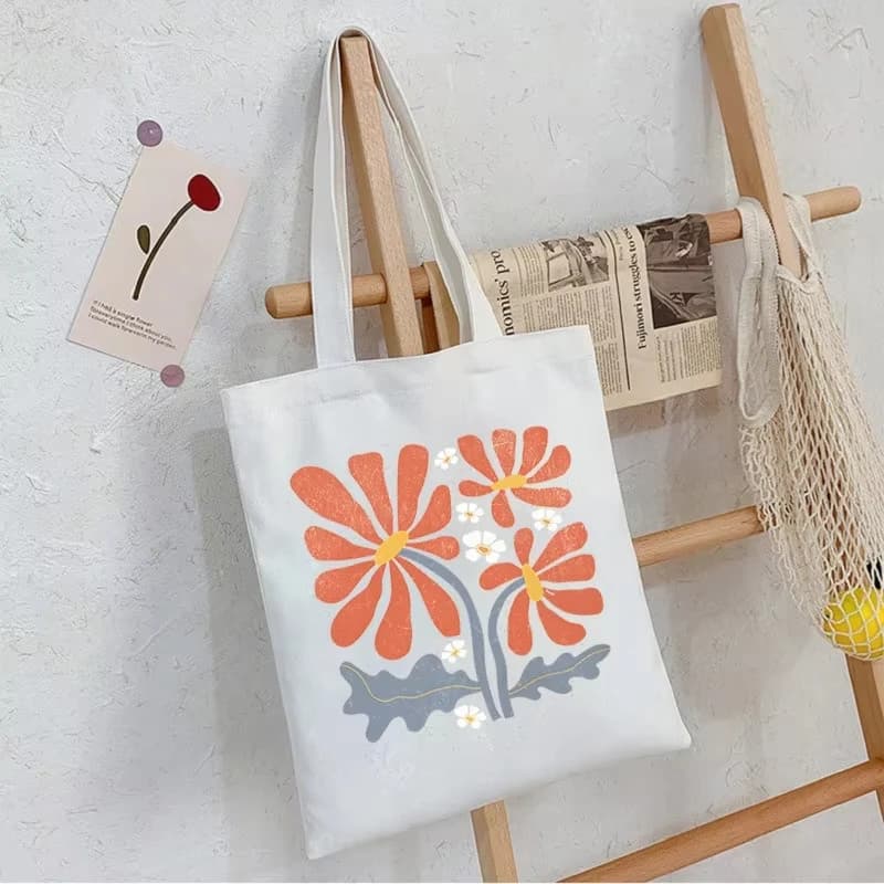 Boho floral Women's Shopping Bag Graphic Shoulder Bags Students Girls Cute Office Casual Totes Female Large Capacity Handbags