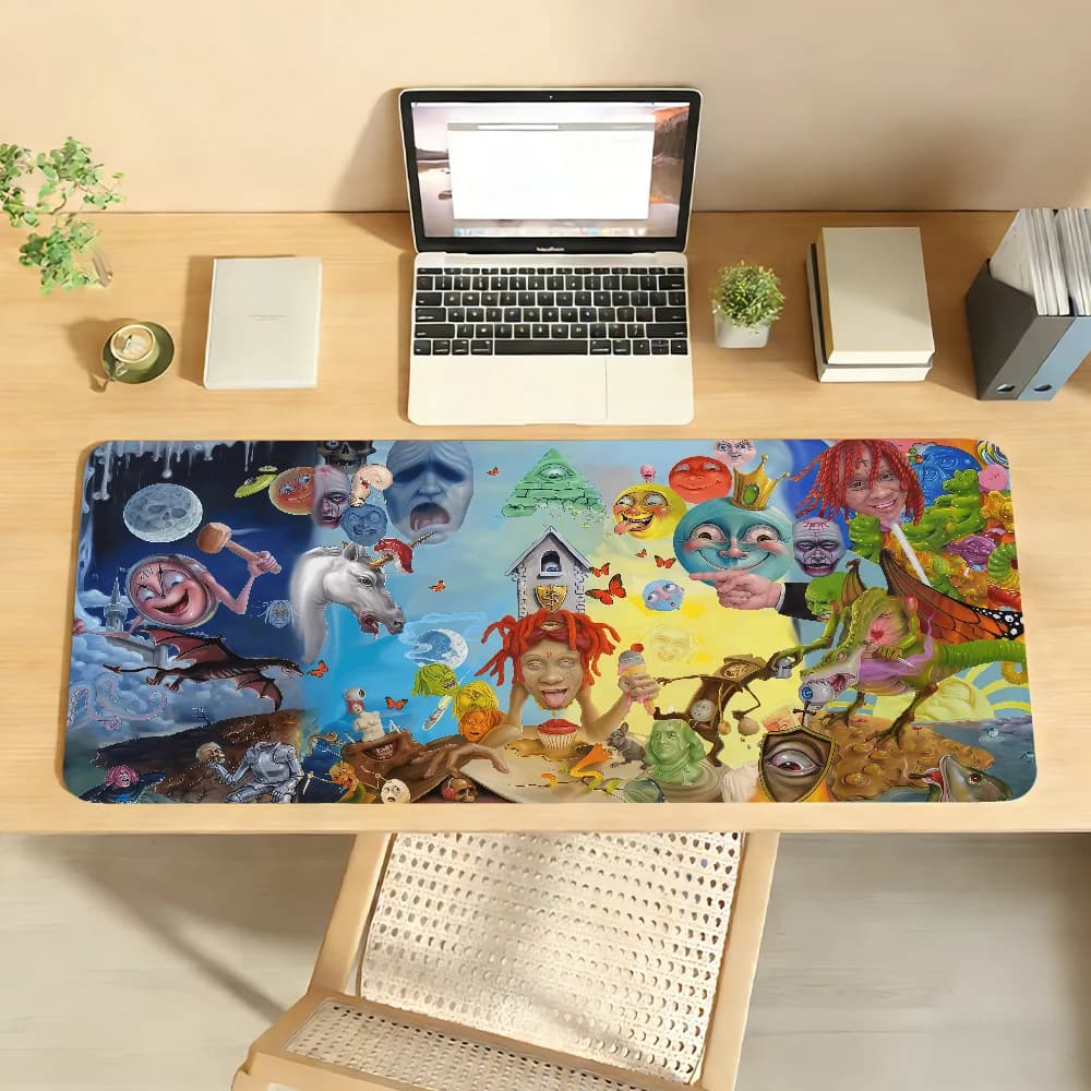 Tappetino per mouse Rapper T-Trippie R-ReddS, tappetino da scrivania antiscivolo, accessori per PC e laptop, tastiera da ufficio in gomma, decorazione per giocatori