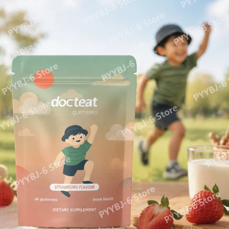 Gommose per il Benessere con Vitamina D, K, Calcio e Ashwagandha, Supporto per la Salute delle Ossa, Gusto Fragola, 60 Gommose, Integratore Alimentare