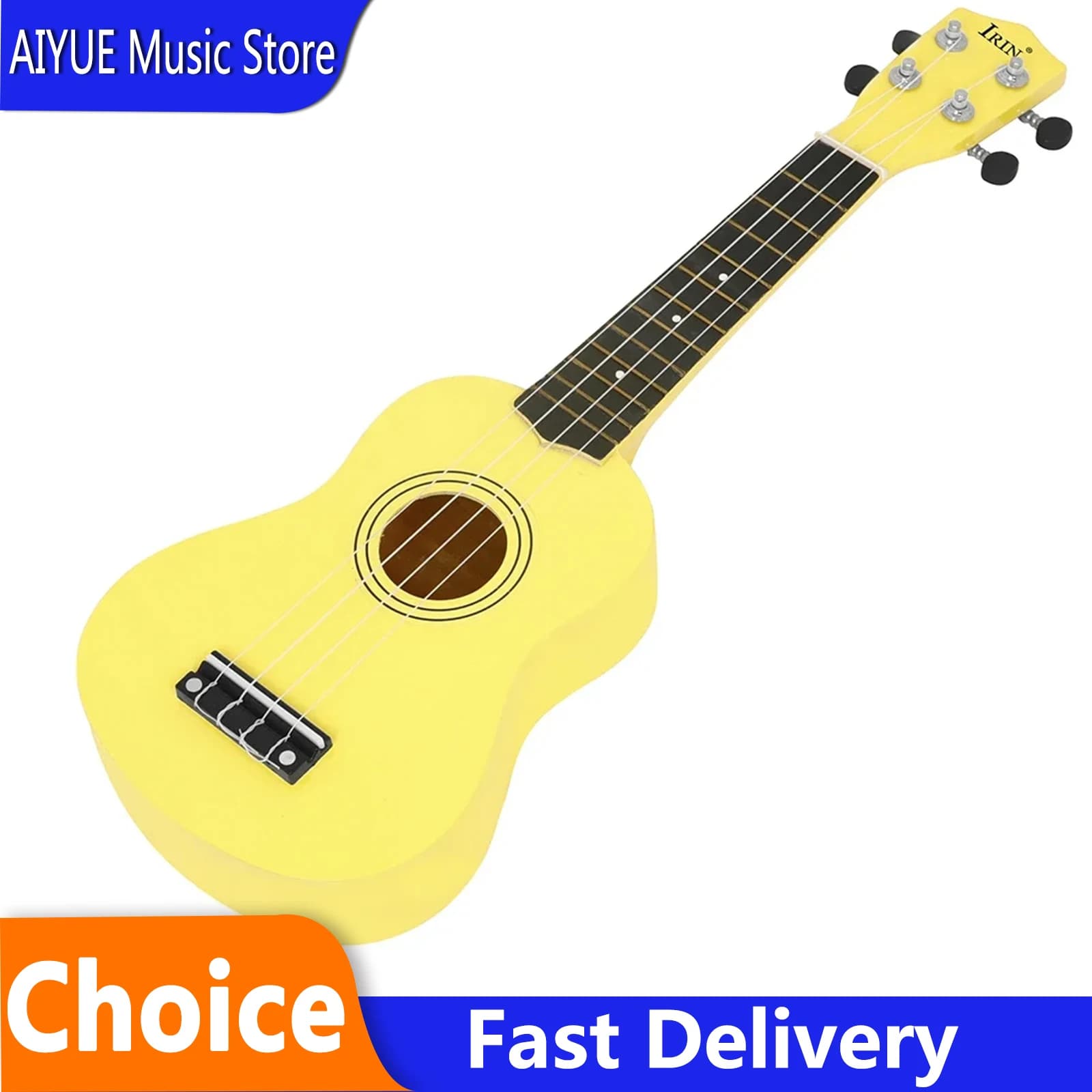 IRIN 21 Inch Ukulele 4 Strings Guitar Yellow Hawaiian Mini Guitarra Basswood Beginner Gift Ukulele Stringed Musical Instrument