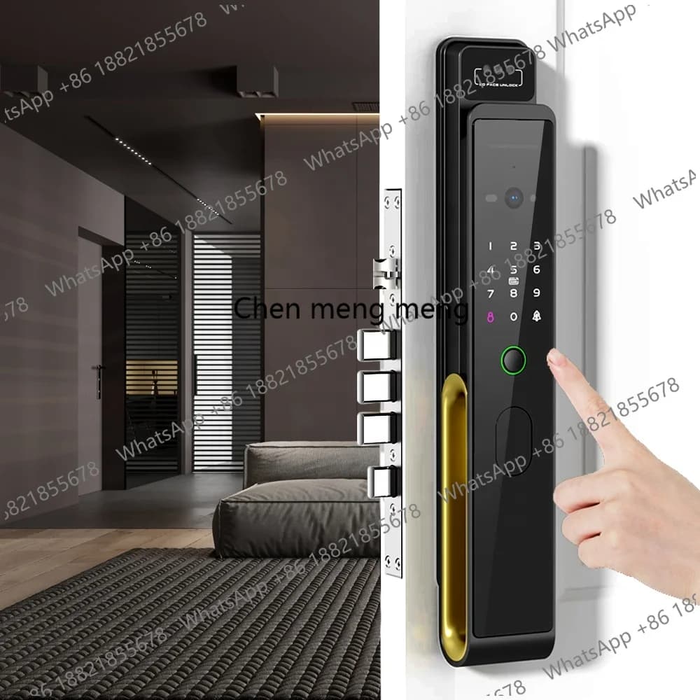 Serratura Intelligente Lxy Home Wifi Completamente Automatica con Riconoscimento Facciale 3D, Impronta Digitale, Codice, Carta, Chiave e Telecamera per Porte