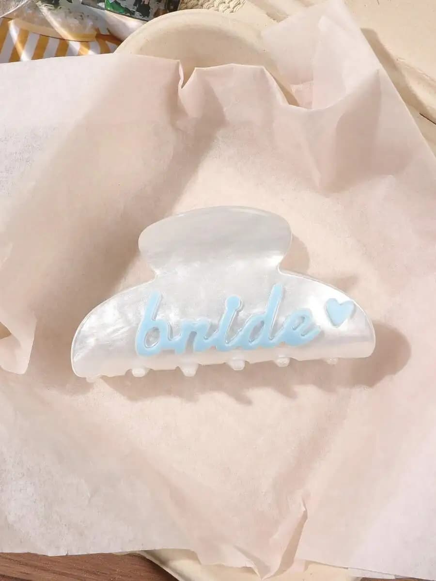 Fermaglio per capelli a forma di lettera in acetato, accessorio per capelli vintage ed elegante per donna