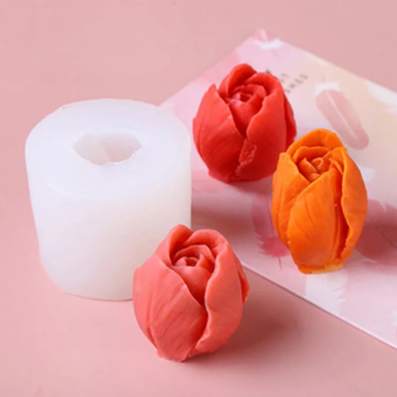 Stampo in silicone per candela profumata a tulipano, diffusore di fiori fai da te, sapone, torta, decorazione per cottura, stampo in gesso