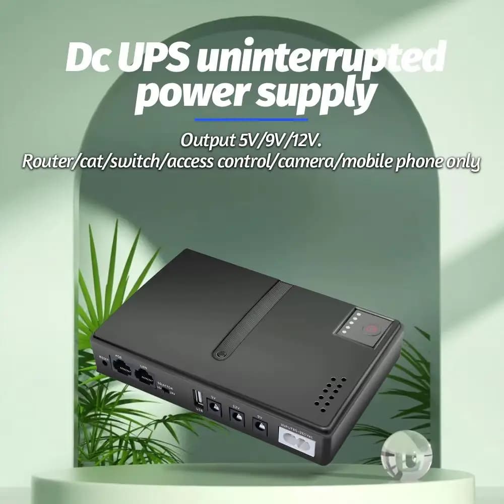 UPS di emergenza 5V-24V Uscita CC regolabile Caricatore 0,6A-2A senza batterie 18650 Desgin per Router CCTV Spina UE Ingresso AC85-265V