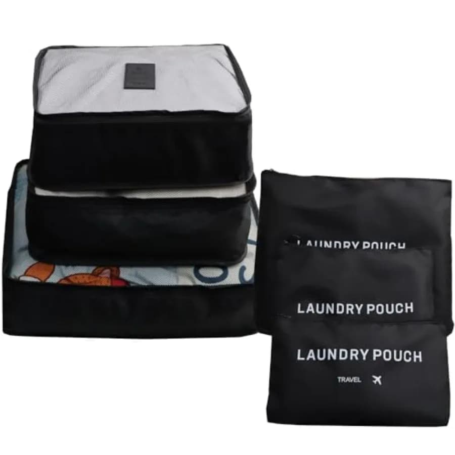 Set of 6 Travel Organizer with Linen Bag, Comprehensible Bags for Electronics, Dress and Linen Bags Intima, Bag Organizer
