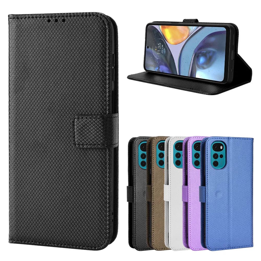 Custodia Protettiva in Pelle con Funzione Stand per Moto G22, Cover a Portafoglio con Slot per Carte per Moto G22 G 22