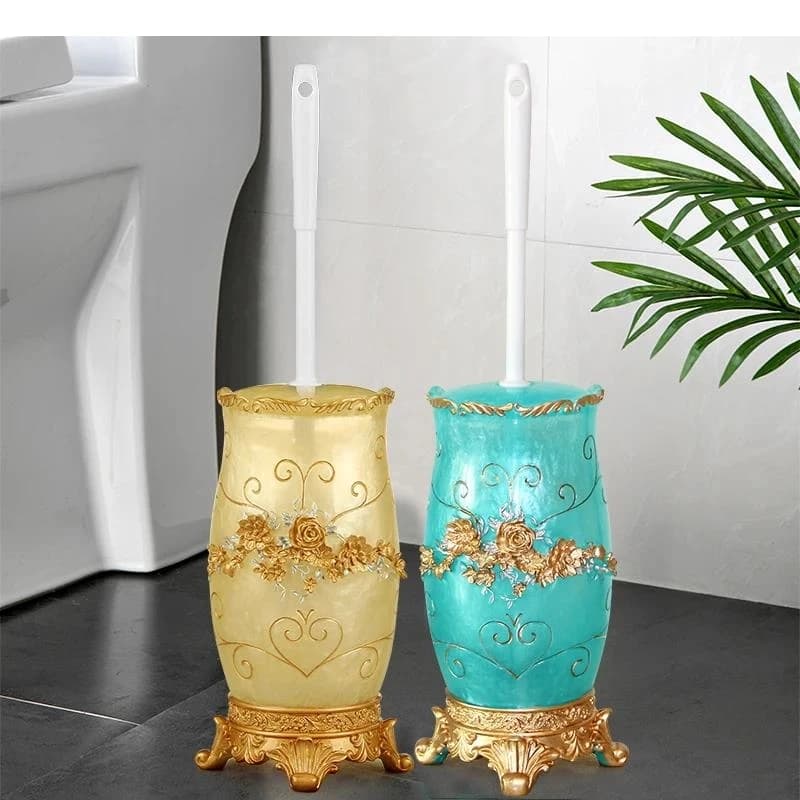 Set di Spazzole per WC in Resina Europea con Supporto da Pavimento per Pulizia del Bagno, Accessori per la Casa