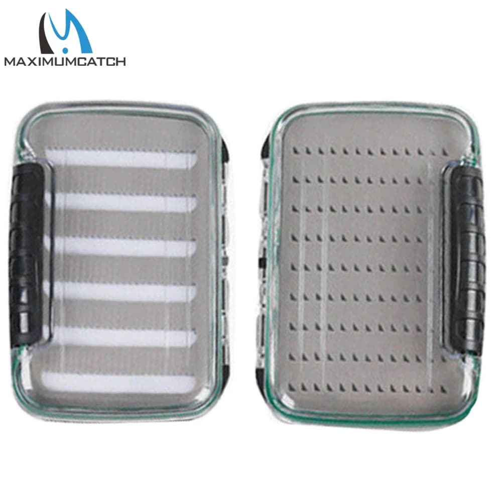 MAXCATCH NDS Fly Box Waterproof Double Side Fly Fishing Box Plastic Transparent Foam Insert Fly Tackle Storage Case Flies