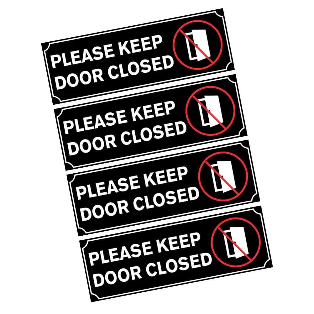 Adesivo promemoria per la chiusura della porta, 4 pezzi, in PVC impermeabile, per ufficio, ripostiglio, sala relax, privacy e sicurezza
