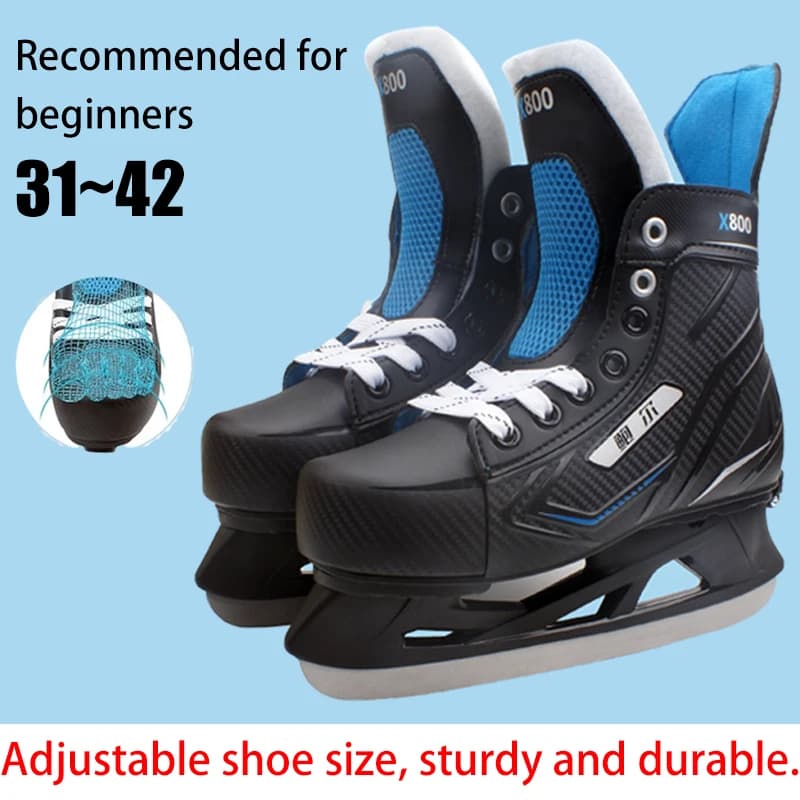 Pattini di figura per pattinaggio su ghiaccio regolabili Scarpe invernali per esterni Pattini per pattinaggio di figura termici per bambini adulti Scarpe per principianti